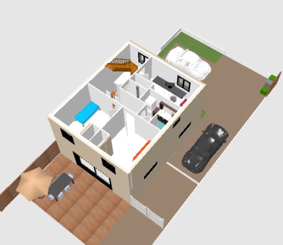 Réalisation d'un plan de maison en 3D